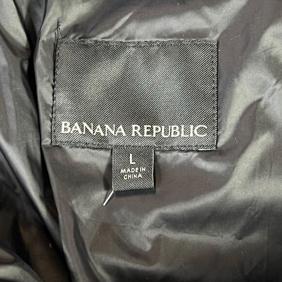 Banana Republic Estrella Quilted Puffer Jacket Black Size Large - Picture 4 of 8